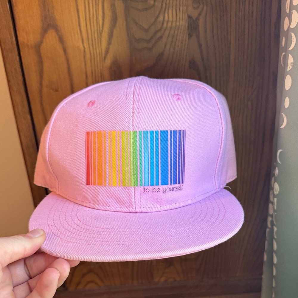Pink Rainbow Barcode Pride Cap